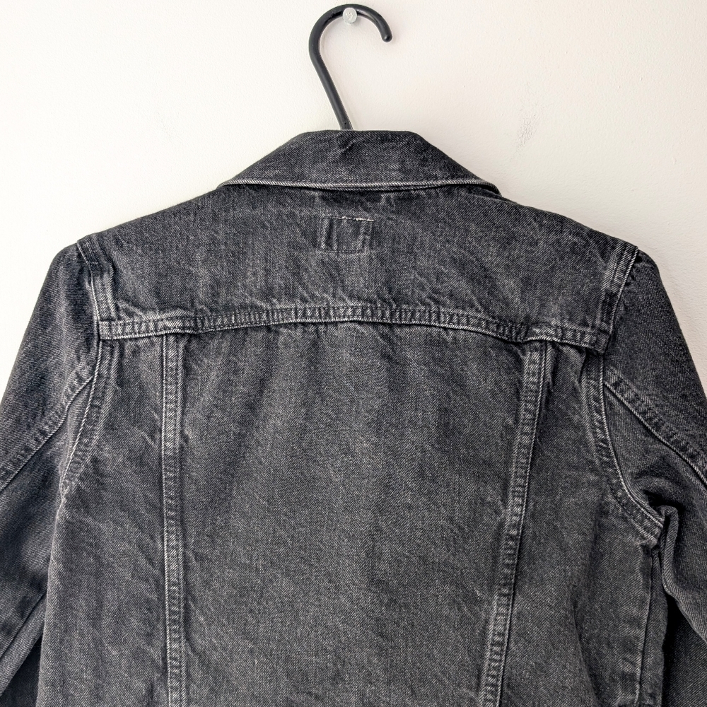 Gap 1969 Women's Black Jeans Jacket With Sides And Sleeves Zips ~ Size Small - Picture 9 of 12